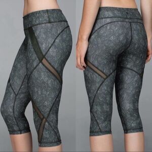lululemon athletica Black Patterned Mesh Leggings